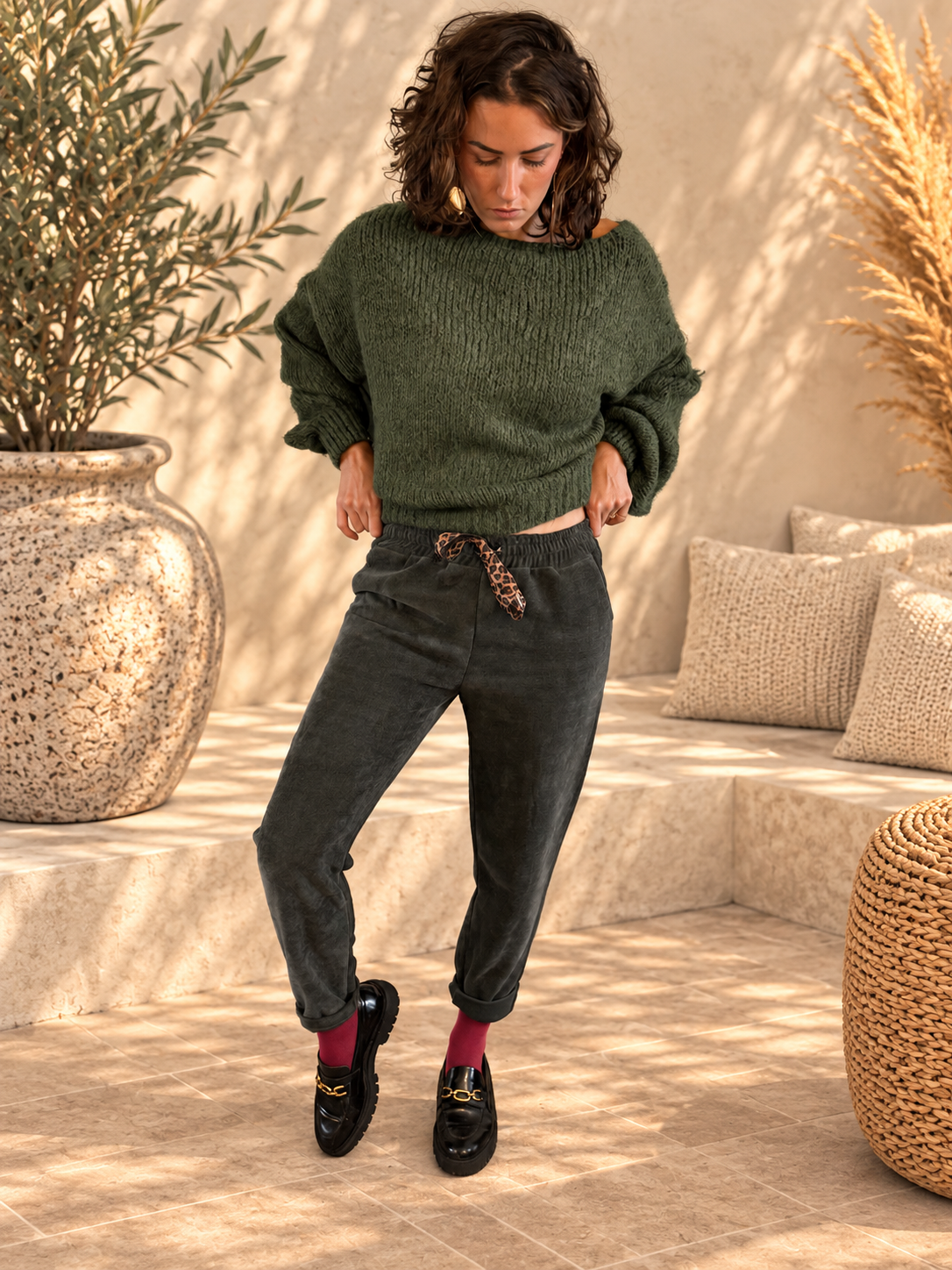 Pantalon fluide à lacets – Femme