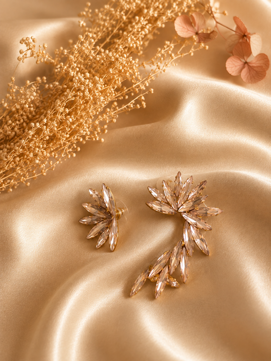 Boucles d’oreilles fleurs dorées