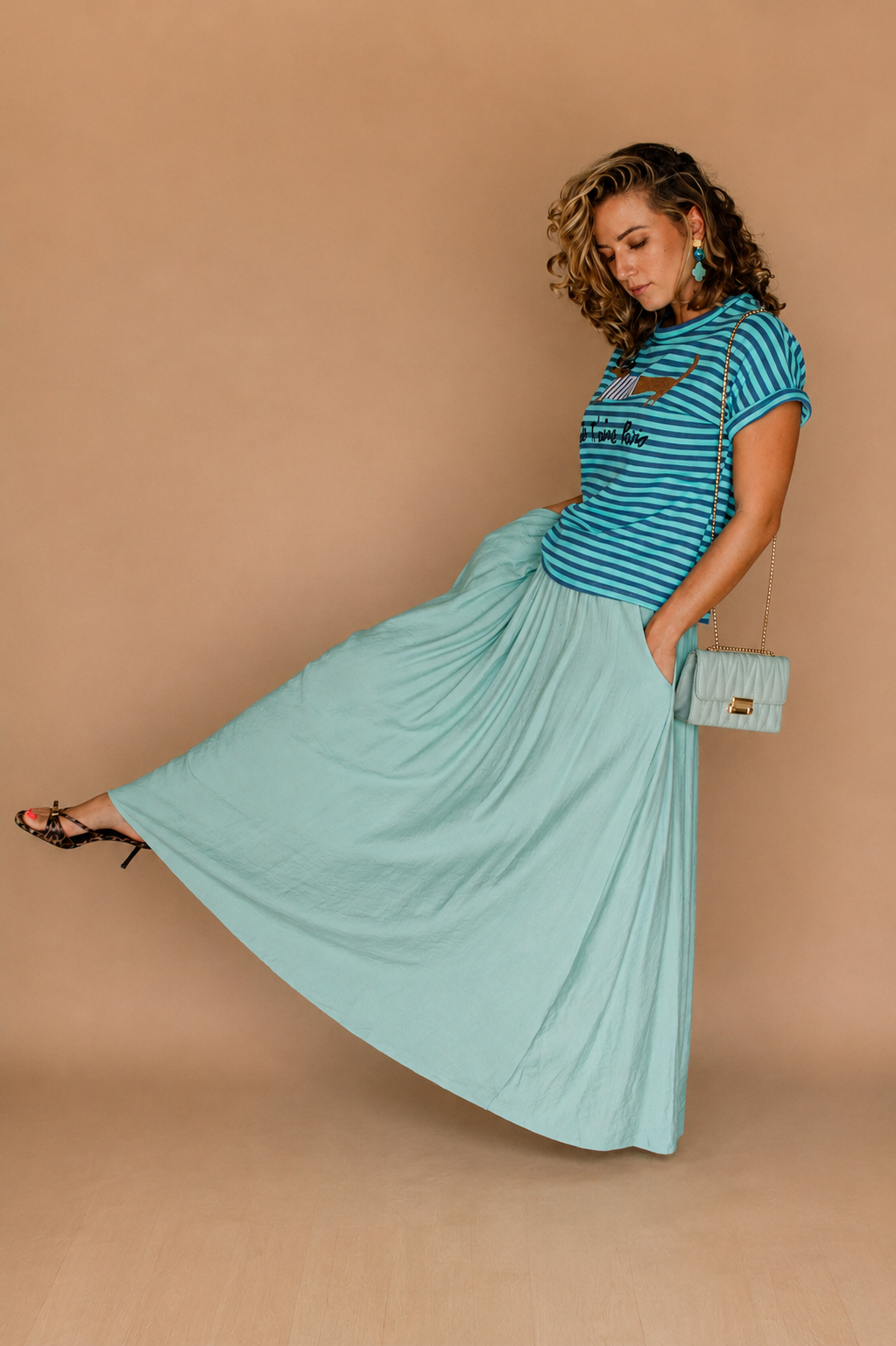 Jupe longue fluide en viscose – Femme