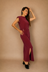 Robe longue à bijoux doré