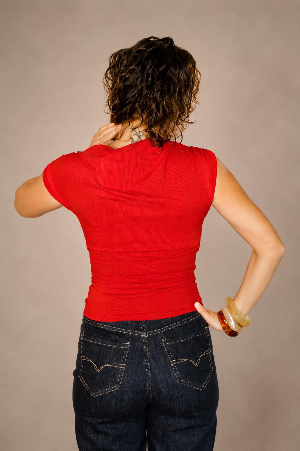 Jean taille haute – Bleu brut