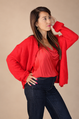 Gilet doux à col rond  – Femme