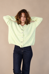 Gilet doux à col rond  – Femme