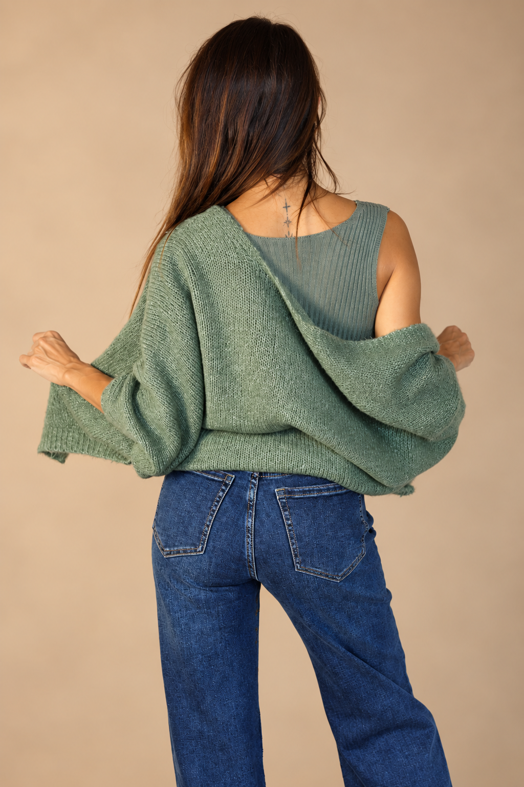 Top en maille décolleté carré – Femme
