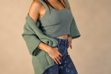 Top en maille décolleté carré – Femme