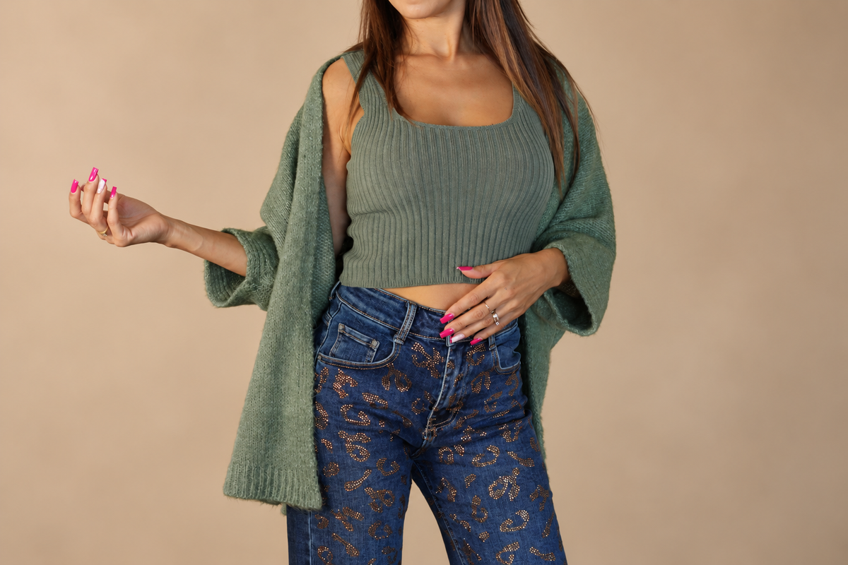 Top en maille décolleté carré – Femme