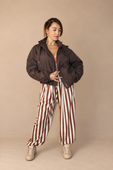 Veste bombers fine à capuche– Femme