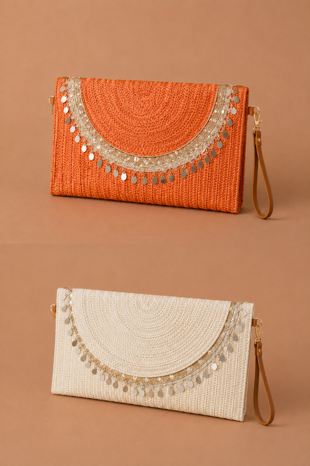 Pochette portefeuille tressée – Femme