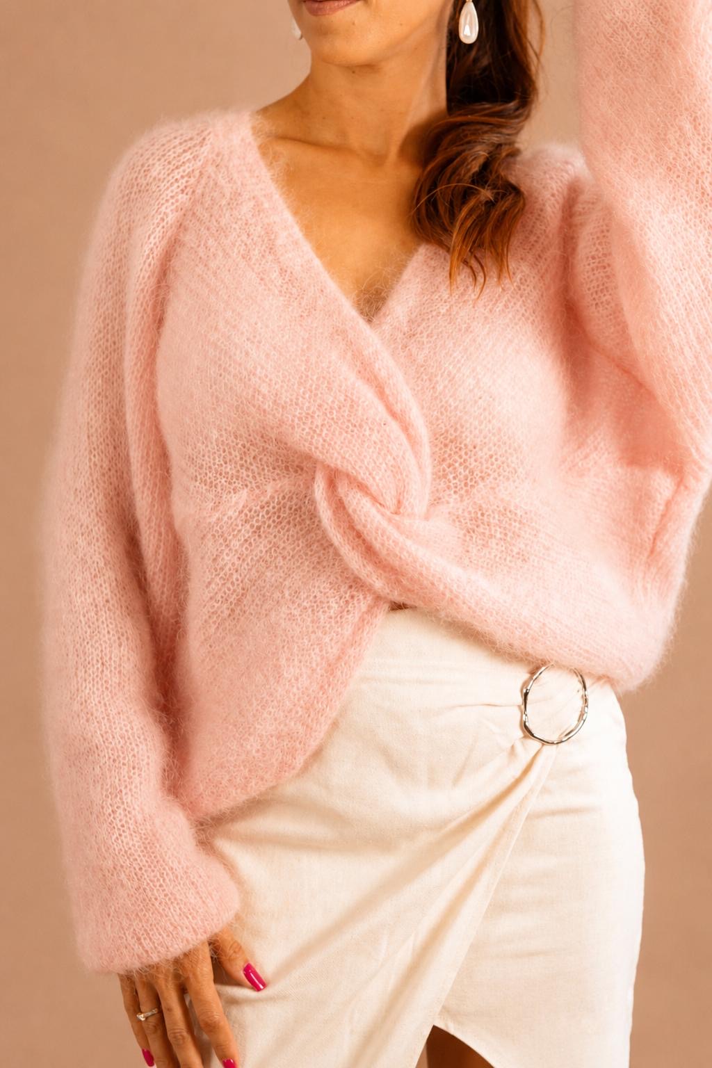 Pull croisé en laine – Femme