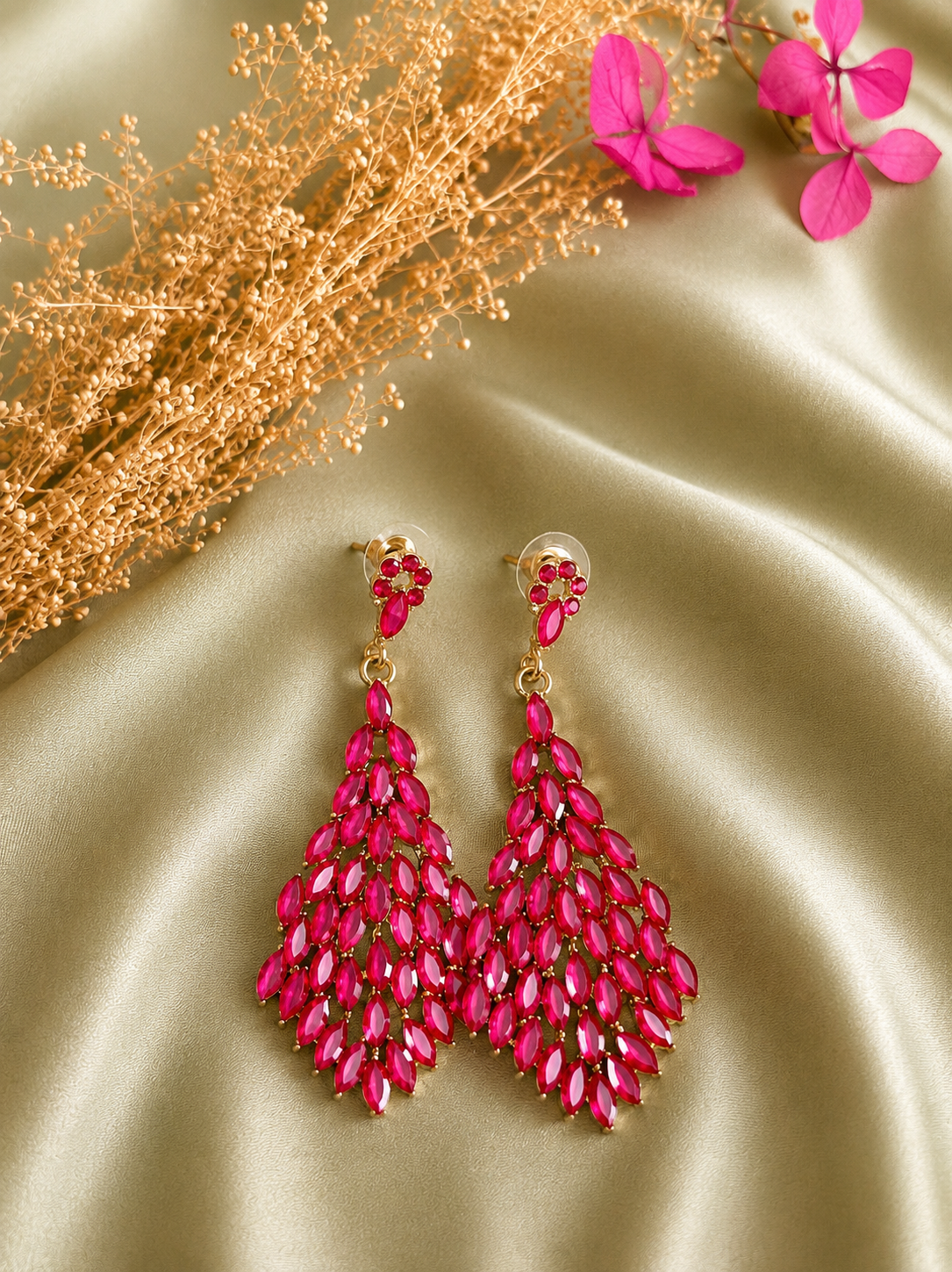 Boucles d'oreilles fushia