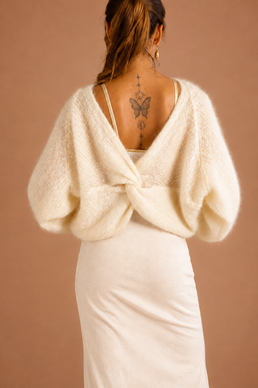 Pull croisé en laine – Femme