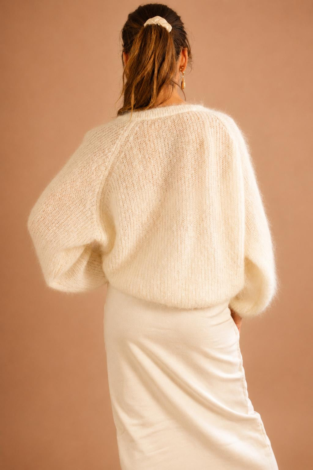 Pull croisé en laine – Femme