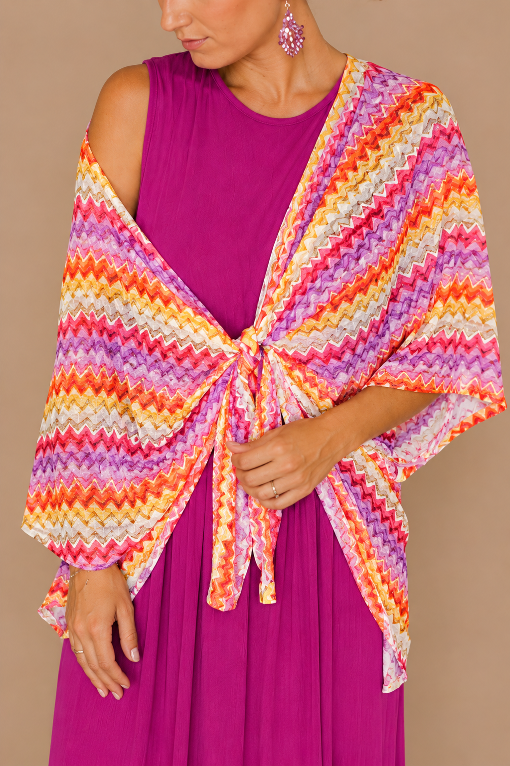 Tunique multicolore en dentelle – Femme
